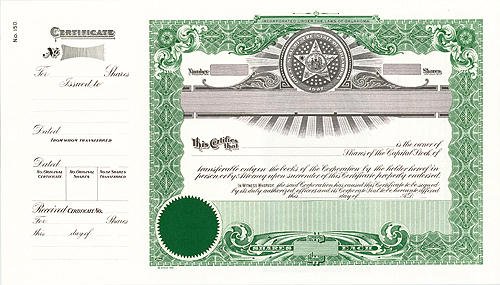 Goes 150 Stock Certificates