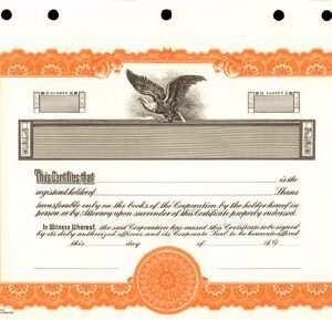 Goes KG4 Stock Certificates (Orange 11"x8.5")