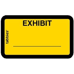 58090 Tabbies Pre-Printed "EXHIBIT" Labels - Yellow