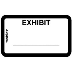 58092 Tabbies Pre-Printed "EXHIBIT" Labels - White
