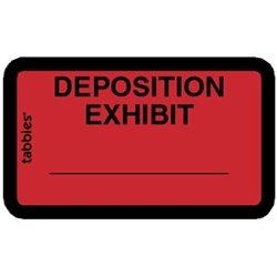 58095 Tabbies Pre-Printed "DEPOSITION EXHIBIT" Labels - Red