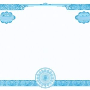 Goes 858 Stock Certificates-Blue-12"x8"