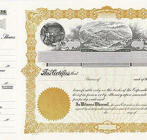 Goes 91 Stock Certificates-Gold-15"x8.5"