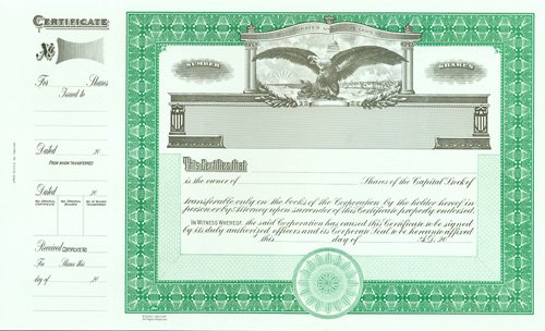 Goes 1364 Stock Certificates