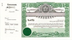 Stock Certificate 150 Custom Printed