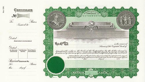 Goes 156 Stock Certificates