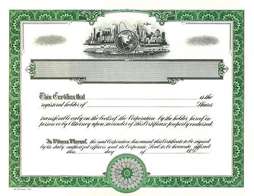 Goes 1755 Stock Certificates