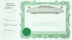 Goes 175 Stock Certificates Green (15"W x 8.5"H) - Image 2