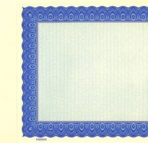 Goes 4520 Stock Certificates-Blue (15" x 8.5")