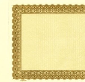 Goes 4526 Stock Certificates-Laser Gold (15" x 8.5")