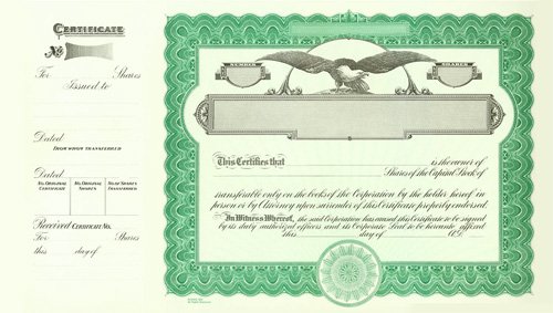 Goes 509 Stock Certificates