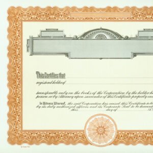 Goes 723 Stock Certificates-Brown-14"x8.5"