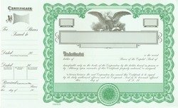 Stock Certificate 6389 Custom Printed