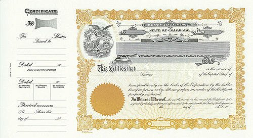 Goes 90 Stock Certificates