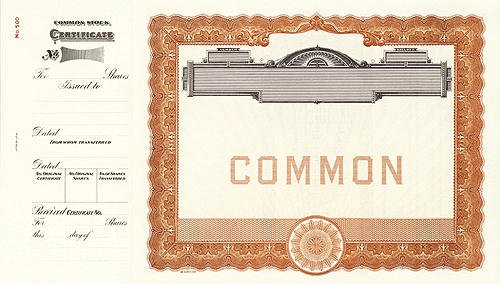 Goes 500 Stock Certificates