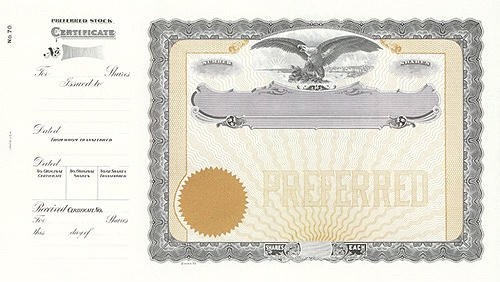 Goes 70 Stock Certificates-Gold-15"x8.5" BLACK Backer