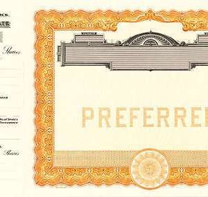 Goes 503 Stock Certificates-Orange-15"x8.5"
