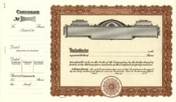 Stock Certificate 721 Custom Printed
