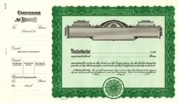 Stock Certificate 722 Custom Printed