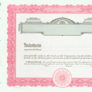 Goes 726 Stock Certificates-Red-14"x8.5"