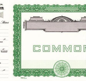 Goes 727 Stock Certificates-Green-15"x8.5"