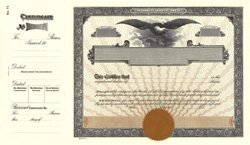 Stock Certificate GOES 73 - GREEN ink backer - Custom Printed