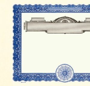 Goes 730 Stock Certificates-Blue-15"x8.5"