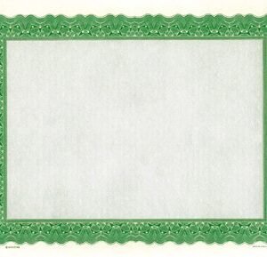 Goes 748 Stock Certificates-Green 11" x 8.5"