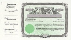 Stock Certificate 9 Custom Printed