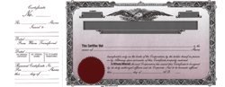 Stock Certificate B102 Custom Printed