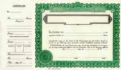 Stock Certificate B701 Custom Printed