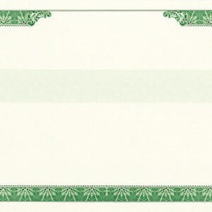 Goes BGN Stock Certificates-Green-12"x8"