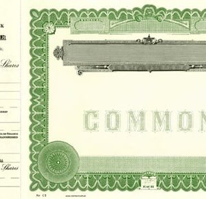 Stock Certificate C5 - BOOK of 10 Certificates w Green Cover