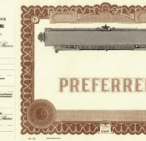 Stock Certificate C6 - BOOK of 25 Certificates w Red Cover