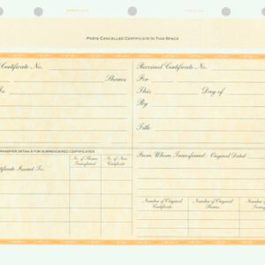 Goes KG41 Stock Certificates