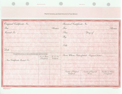 Goes KG51 Stock Certificates