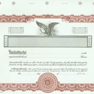 Goes KG5 Stock Certificates (Maroon 11"x8.5")