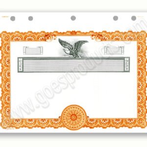 Goes KG8 Stock Certificates-Orange-11"x8.5"