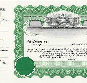 Goes M113 Stock Certificates-Green-15"x8.5"