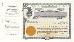 Goes N5 Stock Certificates "GREEN" Backer-15"x8.5" w" 4" stub - Image 2