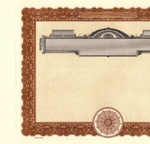 Goes 731 Stock Certificates-Brown-15"x8.5"