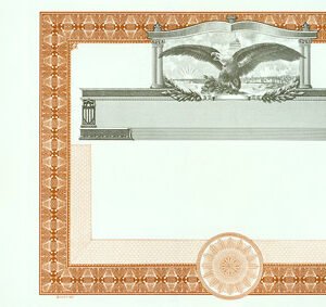 Goes 367 Stock Certificates-Brown-15"x8.5"